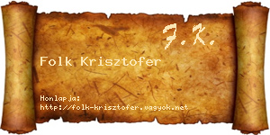 Folk Krisztofer névjegykártya